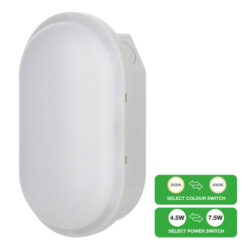 BAILEY - LED Bulkhead Switch 4.5W-7.5W 420-750lm 830-840 Oval Grey - 146041