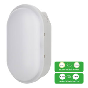 BAILEY - LED Bulkhead Switch 4.5W-7.5W 420-750lm 830-840 Oval Grey - 146041