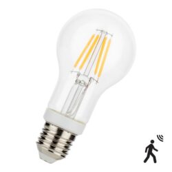 Détails visibles de Ampoule LED E27 A60 avec détecteur de mouvement pour Ampoules à filament