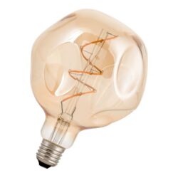 Détails visibles de Ampoule LED filament G125 E27 3W dorée dimmable 2200K pour Lampes connectées