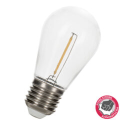 Détails visibles de Ampoule LED filament E27 ST45 1W 2700K anti-brise IP44 pour Ampoules à filament