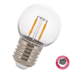 Détails visibles de Ampoule LED filament sphérique E27 2W 2700K IP44 pour Ampoules à filament