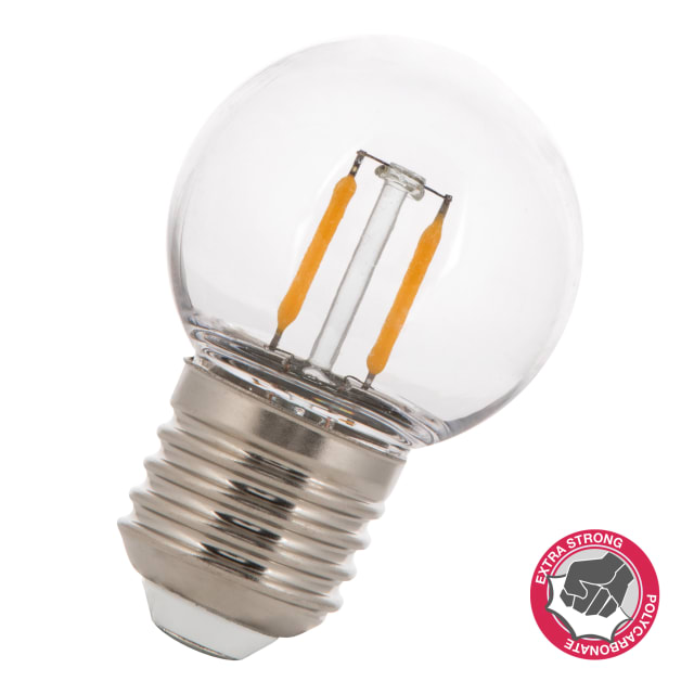 BAILEY LED Filament safe Ampoule sphérique E27 Ampoule LED filament sphérique E27 2W 2700K avec culot à vis et verre transparent