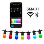 Guirlande lumineuse connectée WiFi RGBW 15,8 m avec ampoules multicolores et contrôle smartphone