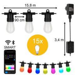BAILEY - Light String Smart Wifi 15m 15xST45 RGBW IP44 - 145600