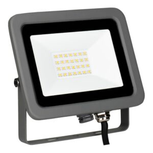 BAILEY - Projecteur LED Gris 20W 3000K 2100lm 220-240V IP65 IK08 Câble 0.5 mètre - 145498