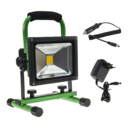 Projecteur LED portable rechargeable 6 à 20W 4000K IP65 avec support pliable et chargeur