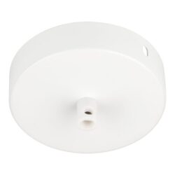 Détails visibles de Rosace de plafond métal blanc 100x25 mm serre-câble pour Accessoires pour éclairage technique