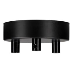 Détails visibles de Rosace plafond métal noir 3 câbles 100x25 mm pour Accessoires pour éclairage technique
