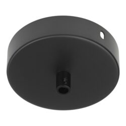 Détails visibles de Rosace plafond métal noir 100x25 mm avec serre-câble pour Accessoires pour éclairage technique