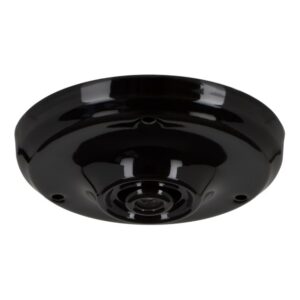 BAILEY - Rosace en Porcelaine Noir 100x33mm serre-câble - 139709