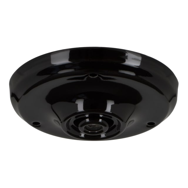 BAILEY Ceiling Cup Rosace plafond noire Rosace plafond noire en porcelaine avec serre câble central 100 x 33 mm