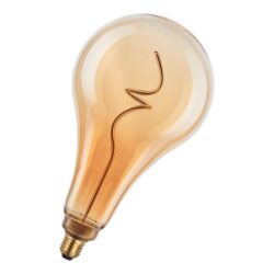 Détails visibles de Ampoule LED filament spirale XL E27 dorée dimmable pour Ampoules à filament