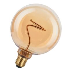 Détails visibles de Ampoule LED filament spirale G125 E27 or dimmable pour Ampoules à filament