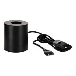 Détails visibles de Lampe à poser métal noir douille E27 avec câble pour Lampes