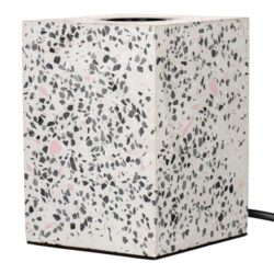 Lampe à poser terrazzo blanc douille E27, configuration visible