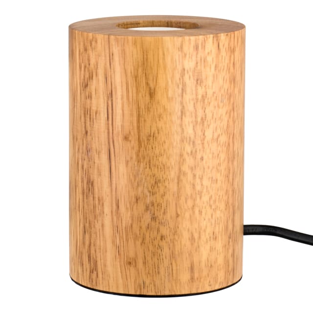 BAILEY BaiLum table lamp lampe bois Lampe à poser cylindrique en bois avec câble noir et douille E27