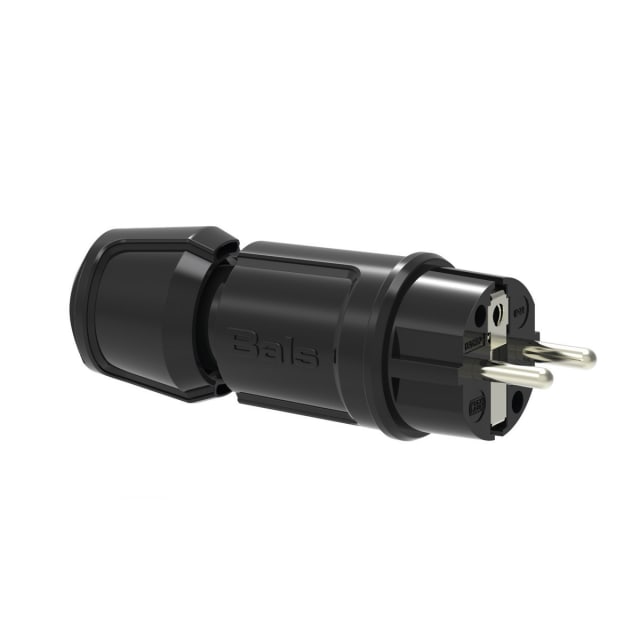 BALS Prise mâle CEE 16A 3 pôles 7372 Prise mâle CEE 16A 3 pôles 250V IP44 noire avec broches et capot de protection