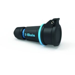 Prise mobile CEE 16A 2P+T IP54 bleu capuchon étanche corps plastique raccord câble
