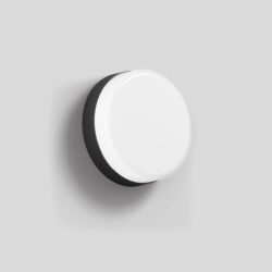 Applique murale ronde LED blanc et graphite pour intérieur extérieur