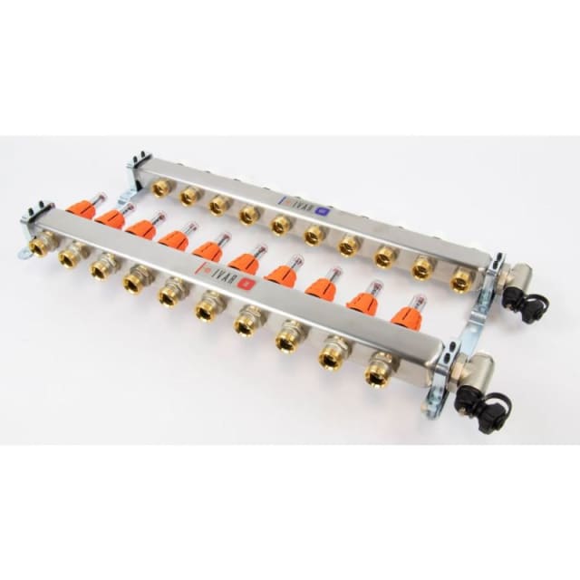 BEGETUBE - Collecteur prémonté 1'' + 10 X 3/4'' ek circuits inox +débitmètre+purgeur d'air. - 261102210 BEGETUBE - Collecteur prémonté 1'' + 10 X 3/4'' ek circuits inox +débitmètre+purgeur d'air. - 261102210