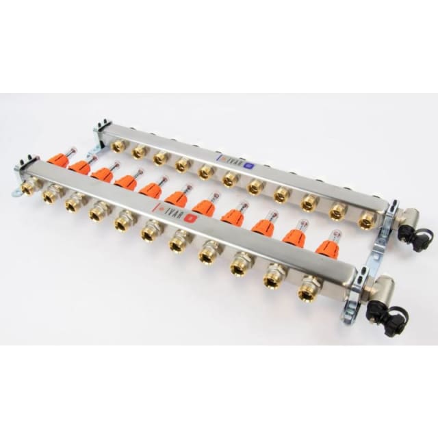 BEGETUBE - Collecteur prémonté 1'' + 12 X 3/4'' ek circuits inox +débitmètre+purgeur d'air. - 261102212 BEGETUBE - Collecteur prémonté 1'' + 12 X 3/4'' ek circuits inox +débitmètre+purgeur d'air. - 261102212