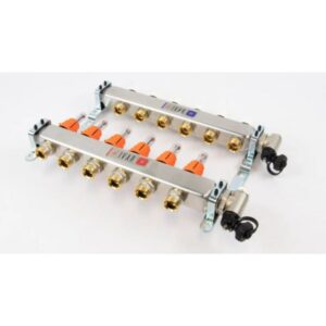 Collecteur inox prémonté 6 circuits avec débitmètres et vannes de réglage