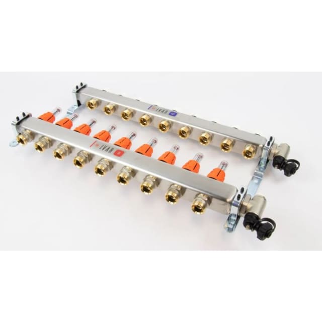 BEGETUBE - Collecteur prémonté 1'' + 9 X 3/4'' ek circuits inox +débitmètre+purgeur d'air.. - 261102209 BEGETUBE - Collecteur prémonté 1'' + 9 X 3/4'' ek circuits inox +débitmètre+purgeur d'air.. - 261102209