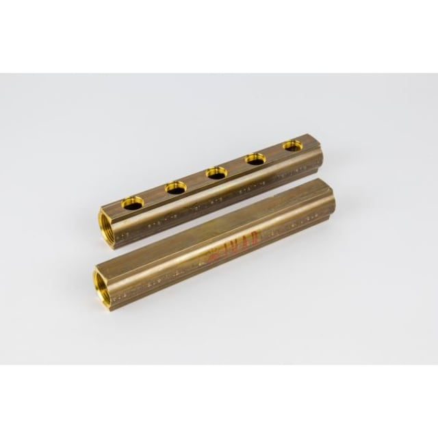 BEGETUBE - Distributeur-collecteur en laiton étiré Ø1'' avec 5 sorties 1/2''F - sans purge - 200100005 BEGETUBE - Distributeur-collecteur en laiton étiré Ø1'' avec 5 sorties 1/2''F - sans purge - 200100005