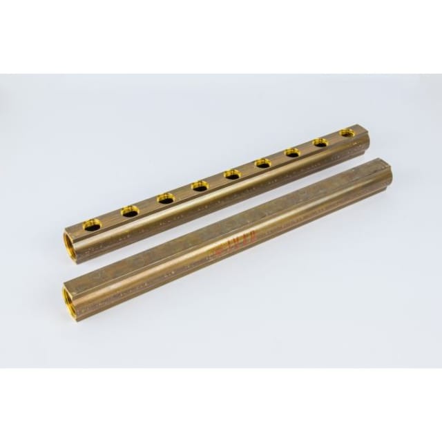 BEGETUBE - Distributeur-collecteur en laiton étiré Ø1'' avec 9 sorties 1/2''F - sans purge - 200100009 BEGETUBE - Distributeur-collecteur en laiton étiré Ø1'' avec 9 sorties 1/2''F - sans purge - 200100009