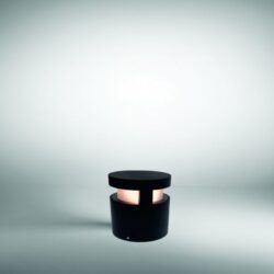 Borne de jardin LED noire 2 faces 2700K, configuration visible