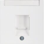 BERKER - Enjoliveur avec 1 volet antipoussière et porte-étiquette S.1/B.3/B.7 blanc polai - 11701909