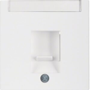 BERKER - Enjoliveur avec 1 volet antipoussière et porte-étiquette S.1/B.3/B.7 blanc polai - 11701909