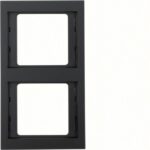 BERKER - Plaque de recouvrement 2 postes pour montage vertical K.1 anthracite