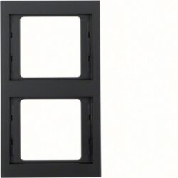 BERKER - Plaque de recouvrement 2 postes pour montage vertical K.1 anthracite