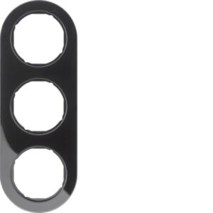 BERKER - Plaque de recouvrement 3 postes Serie R.classic noir