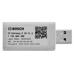 Module WiFi USB Bosch IP-Gateway G10 CL-1 avec étiquette de configuration et QR code