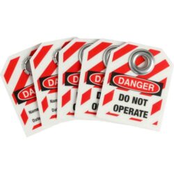 Étiquette de consignation sécurité Danger, finition Noir, rouge sur blanc