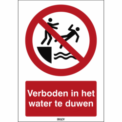 BRADY - Panneau de sécurité ISO Ne pas pousser les personnes à l eau - 241108