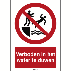 BRADY - Panneau de sécurité ISO Ne pas pousser les personnes à l eau - 241108