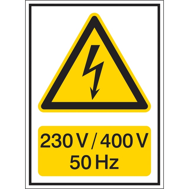 Panneau danger électrique 230 V 400 V 50 Hz 251621 – Image 1