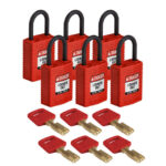 BRADY - SafeKey Compact Nylon Lockout padlocks - red - 6 pièces - 150207