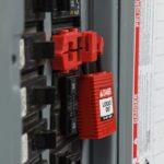 Cadenas de consignation rouge en nylon avec corps compact et étiquette Lockout Tagout