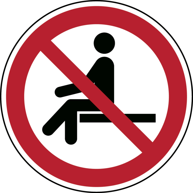BRADY - Signalisation ISO: Interdiction de s'asseoir BRADY - Signalisation ISO: Interdiction de s'asseoir
