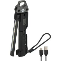 Lampe LED portative rechargeable 400 lm, finition Noir / gris