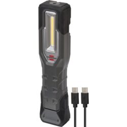 Lampe torche LED rechargeable IP54 lm, configuration visible