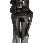 Projecteur LED de chantier sur trépied avec câble enroulé et structure noire