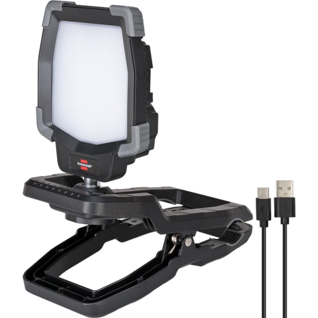 BRENNENSTUHL Projecteur LED mobile à batterie Projecteur LED mobile à batterie avec clip IP65 et câble USB