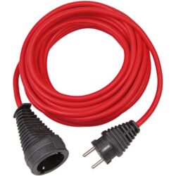 Rallonge électrique rouge 5 m 3G1,5, configuration visible
