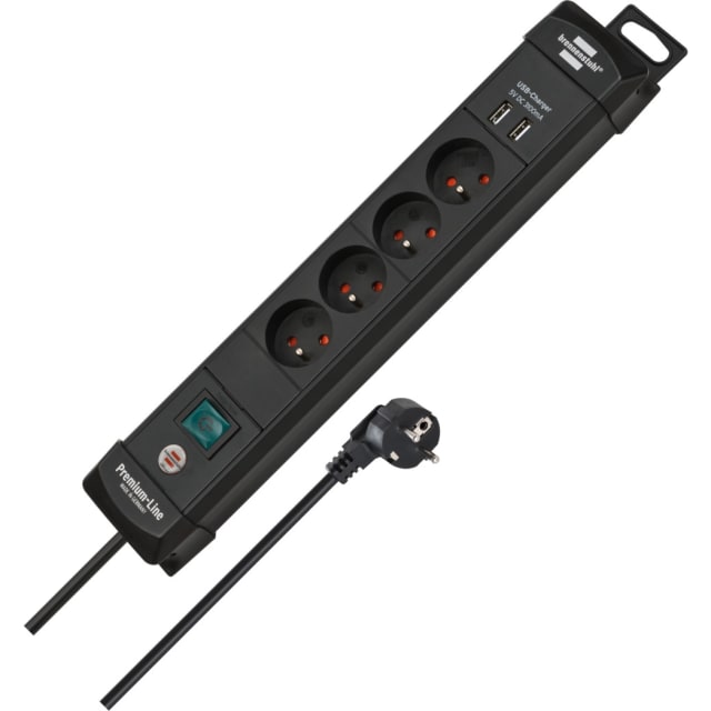 BRENNENSTUHL - Prolongateurs multiprise Premium-Line + chargeur USB 4 prises noir 1 BRENNENSTUHL - Prolongateurs multiprise Premium-Line + chargeur USB 4 prises noir 1